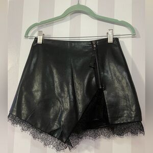 En Saison Black Faux Leather Skirt xs size